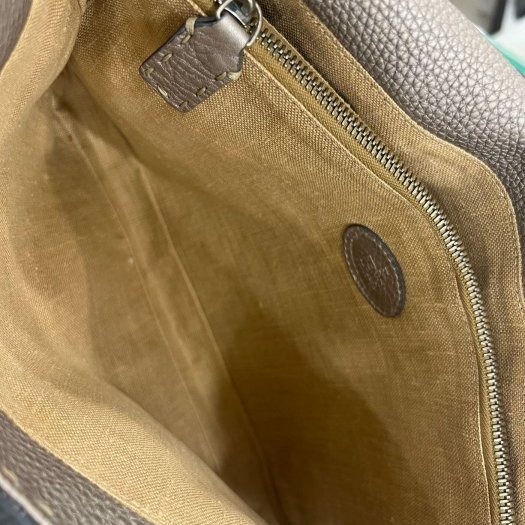 東區正精品㊣FENDI 鐵灰色牛皮銀牌翻蓋斜背包肩背包 RZ5029-12