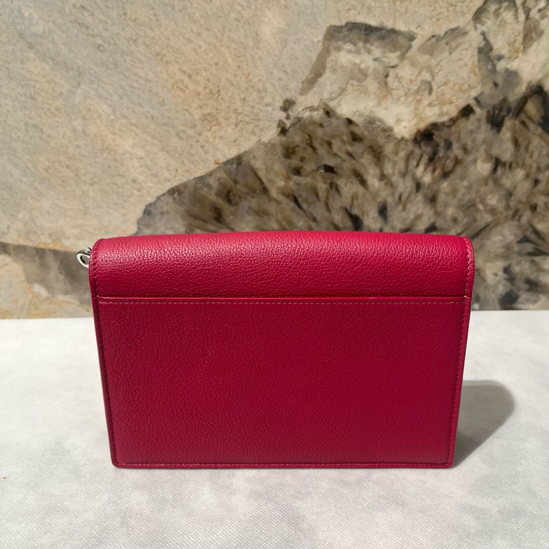 Louis Vuitton 深紅色拼色牛皮銀釦My LockMe 鏈包-2