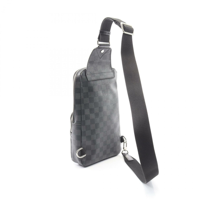 路易威登 Avenue 斜背包，腰包，塗層帆布，皮革，Damier Graphite 棋盤格紋，男士，黑色，N41719-1
