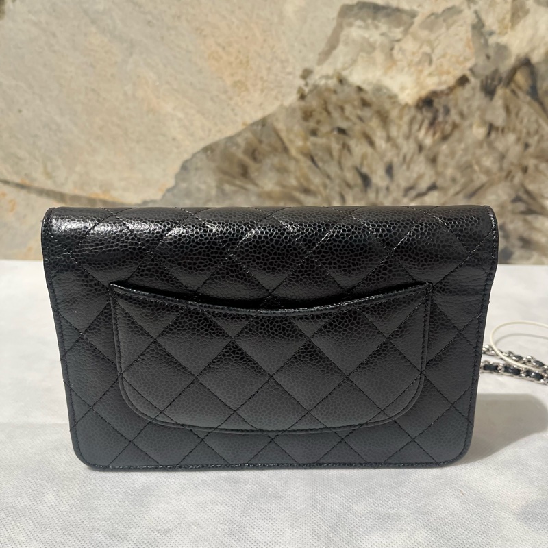 Chanel 黑銀釦式WOC-2