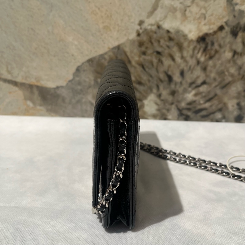 Chanel 黑銀釦式WOC-3