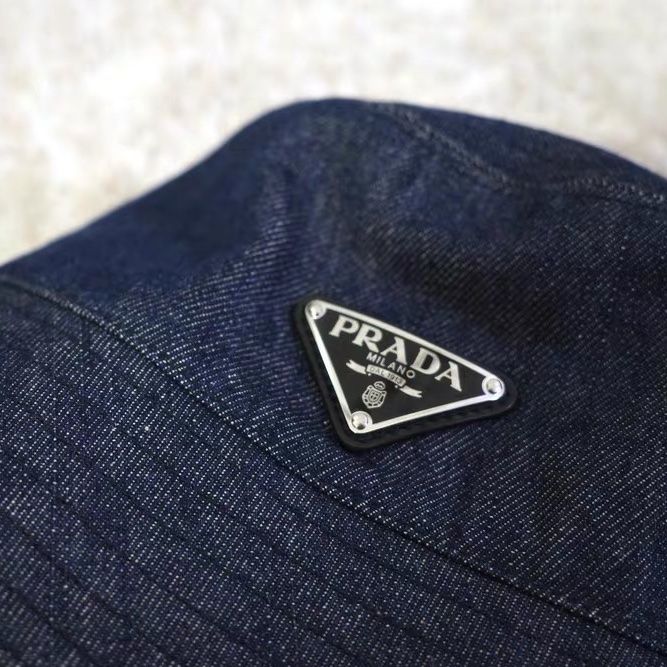 Prada 單寧漁夫帽 深藍Denim bucket hat-3