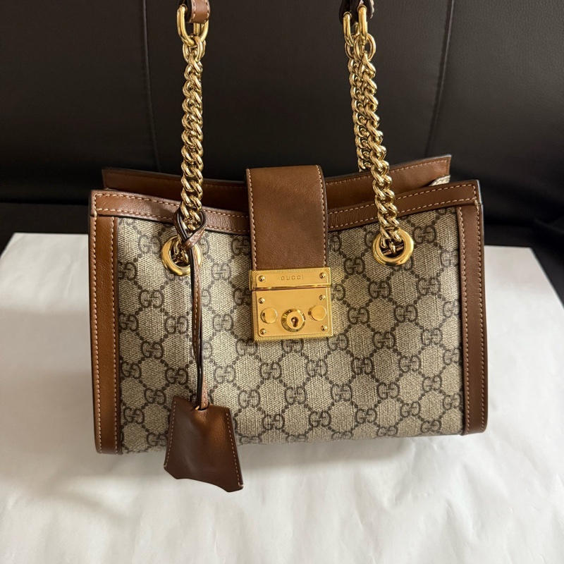 Gucci 古馳老花padlock小三包單肩手提包黑標035-0