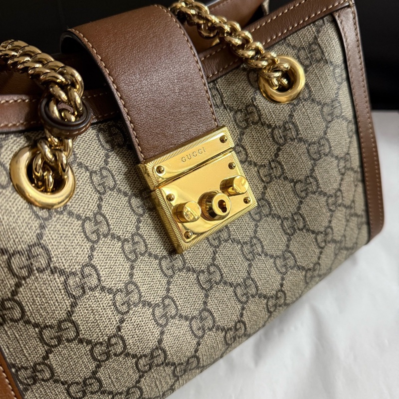 Gucci 古馳老花padlock小三包單肩手提包黑標035-3