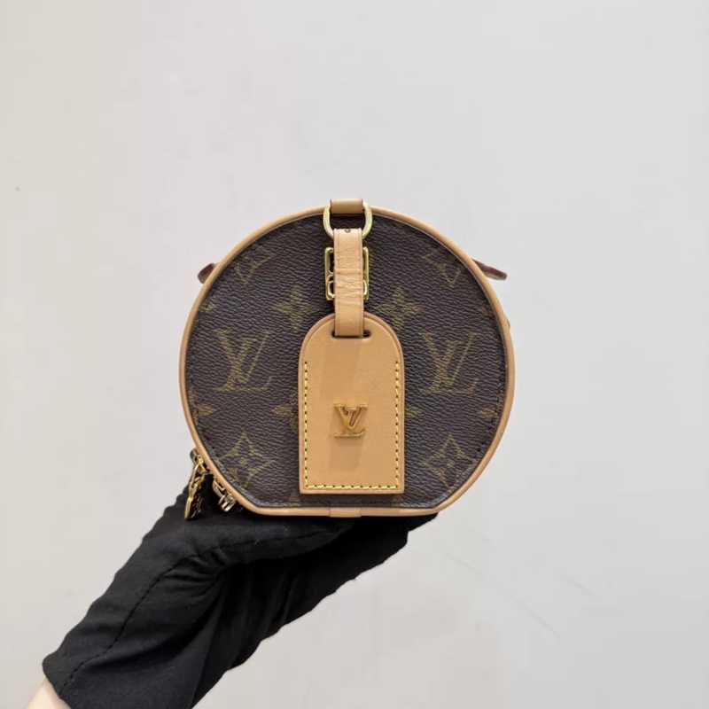 LV mini 老花硬圆饼 芯片款-1