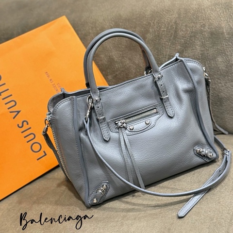 BALENCIAGA Mini Zip Papier 小羊皮手提斜背兩用包