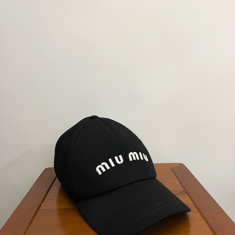 miu miu斜紋布棒球帽