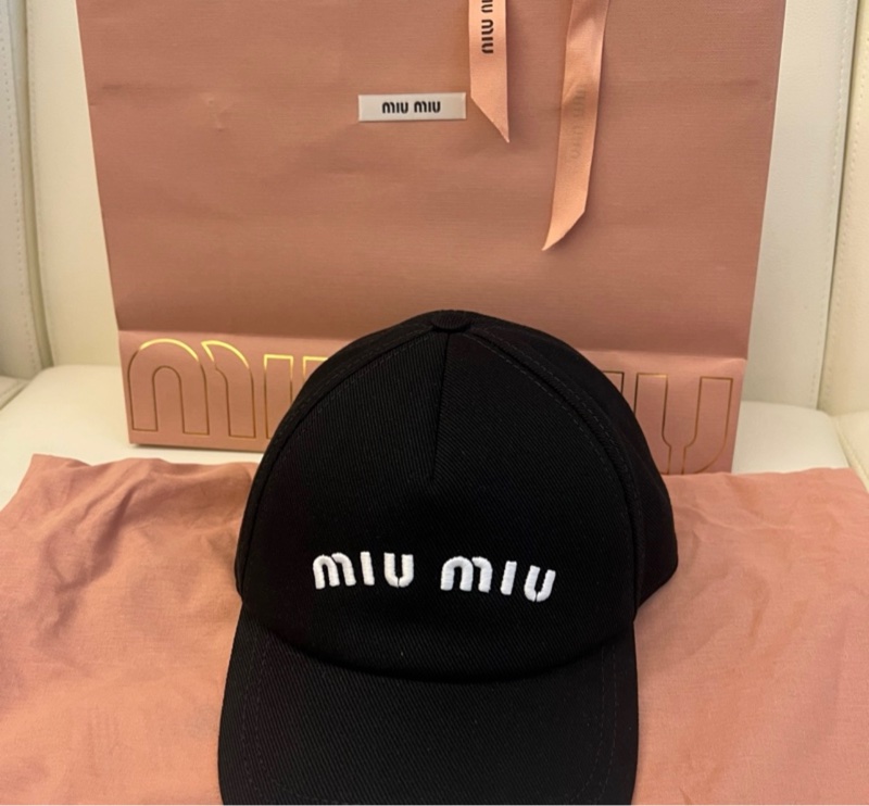 miu miu斜紋布棒球帽-2