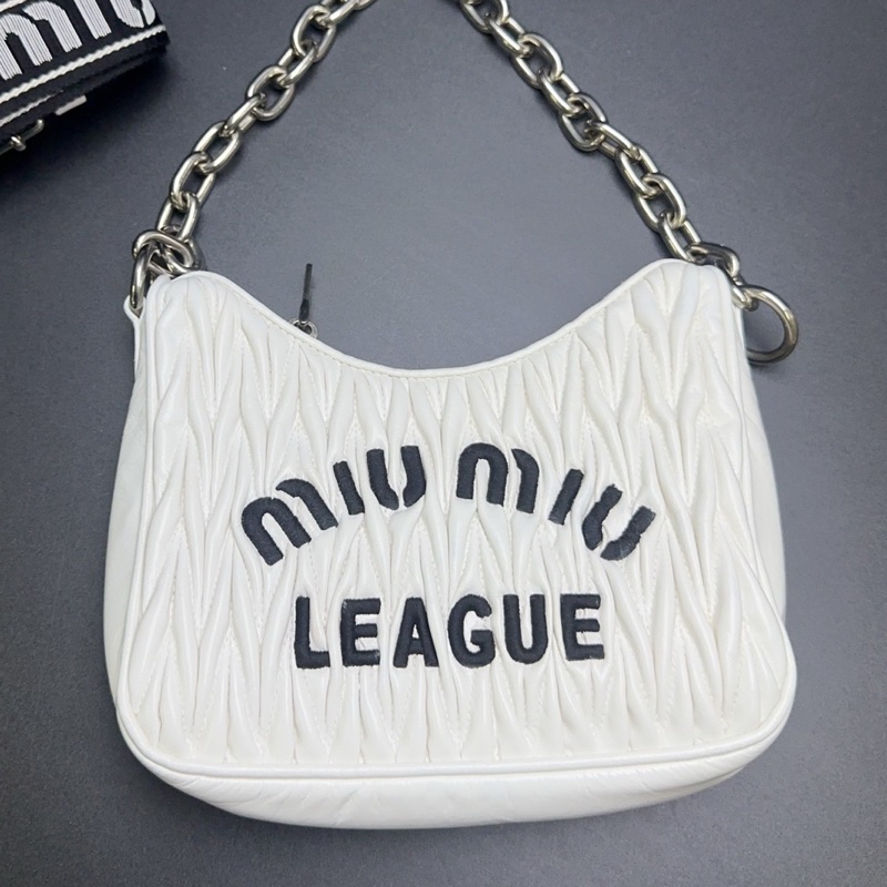 繆繆/MIUMIU褶皺 matelasse cire hobo 單肩包復古油蠟皮  尺寸20*5*17-1