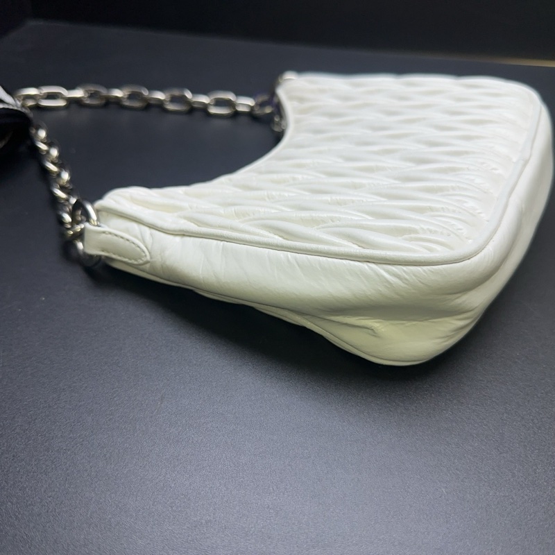 繆繆/MIUMIU褶皺 matelasse cire hobo 單肩包復古油蠟皮  尺寸20*5*17-3