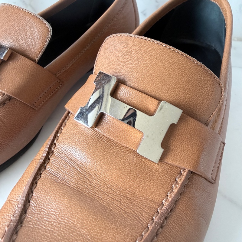 HERMES✨H釦樂福鞋 金棕金釦 #35.5-4