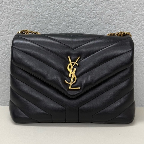 YSL 聖羅蘭 方胖子 黑金 小號 鏈條包 尺寸：24×8cm