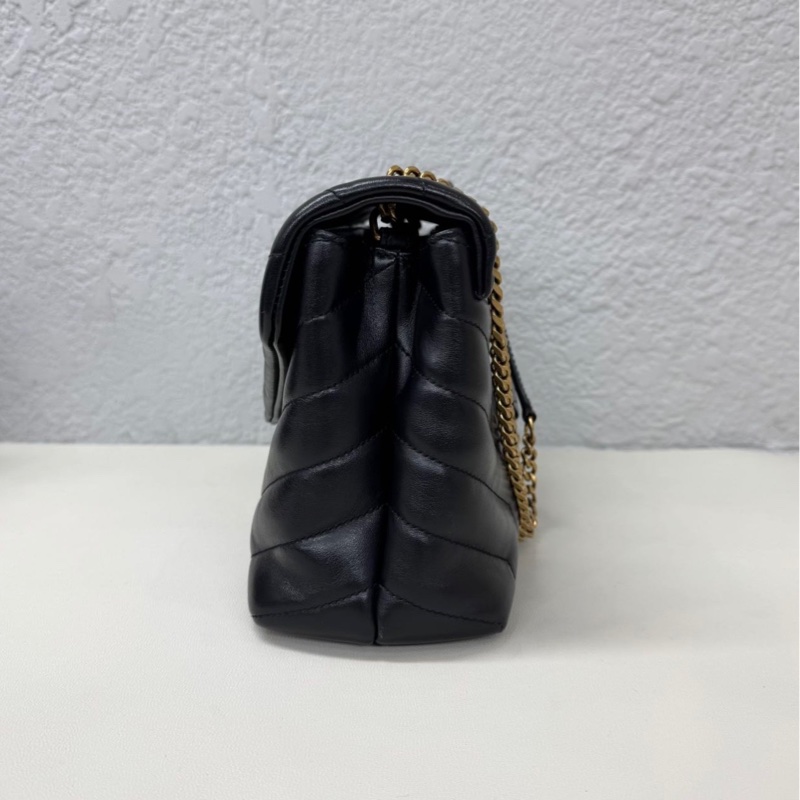 YSL 聖羅蘭 方胖子 黑金 小號 鏈條包 尺寸：24×8cm-3