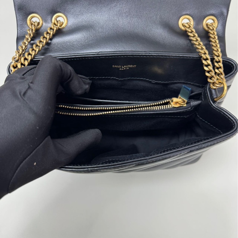 YSL 聖羅蘭 方胖子 黑金 小號 鏈條包 尺寸：24×8cm-6
