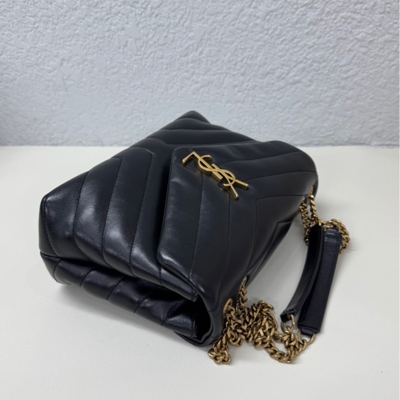 YSL 聖羅蘭 方胖子 黑金 小號 鏈條包 尺寸：24×8cm-7