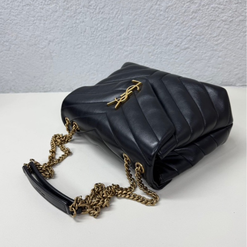 YSL 聖羅蘭 方胖子 黑金 小號 鏈條包 尺寸：24×8cm-8