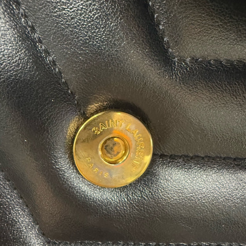 YSL 聖羅蘭 方胖子 黑金 小號 鏈條包 尺寸：24×8cm-14