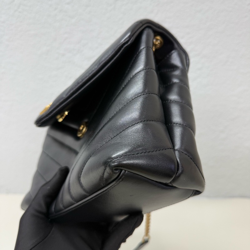 YSL 聖羅蘭 方胖子 黑金 小號 鏈條包 尺寸：24×8cm-18
