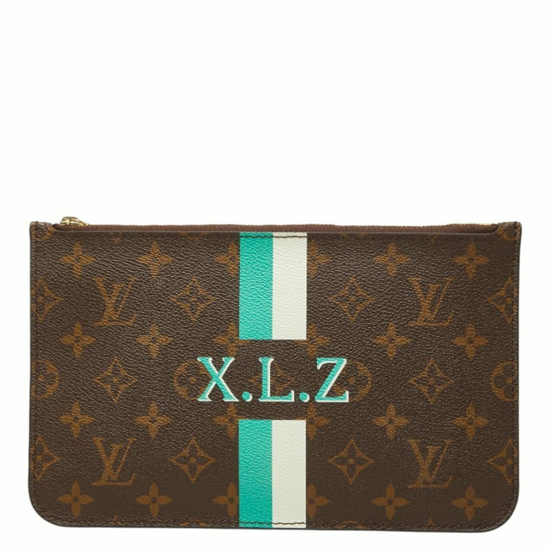 路易威登 Monogram Neverfull 配件手提包迷你手拿包棕色皮革女士 LOUIS VUITTON-0