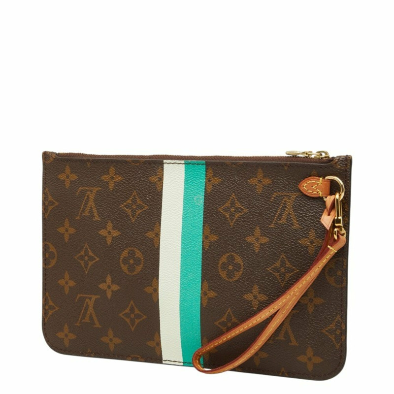 路易威登 Monogram Neverfull 配件手提包迷你手拿包棕色皮革女士 LOUIS VUITTON-1