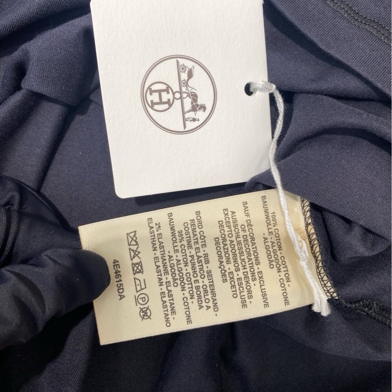 全新愛馬仕hermes女T恤刺繡口袋 藍黑色短袖36碼-10