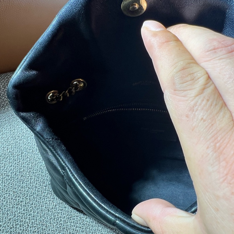 聖羅蘭YSL puffer黑金小號雲朵鏈條包 底長24-7