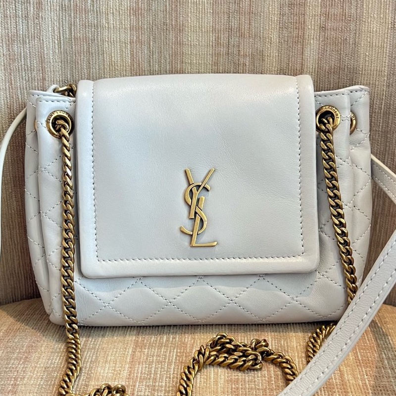 聖羅蘭YSL洛麗塔Nolita mini鏈條包 米白色-0