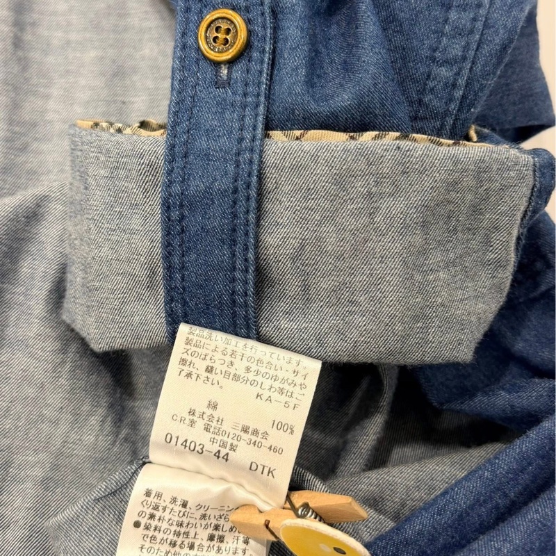 BURBERRY 綁帶口袋戰馬牛仔連身短褲-9