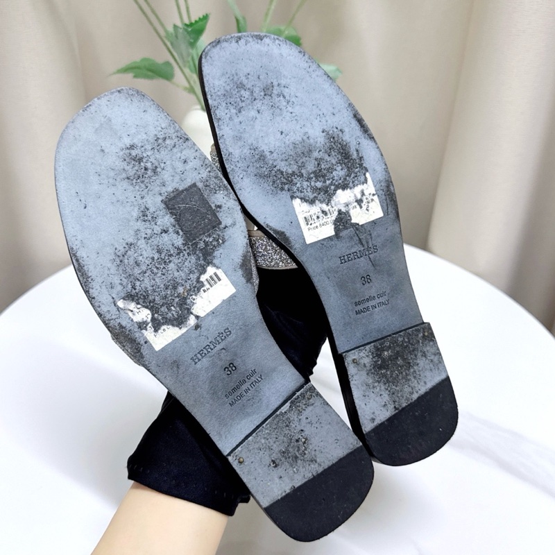 Hermes愛馬仕 H拖 限量滿鑽閃閃鑽H拖 38碼-4