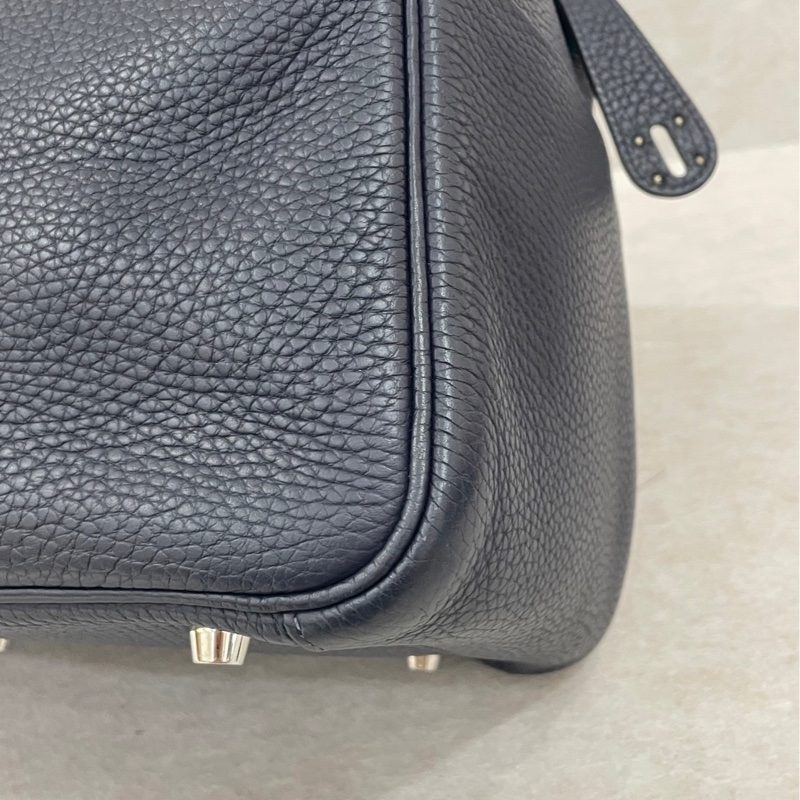 Hermes Lindy 30 午夜藍銀扣-9