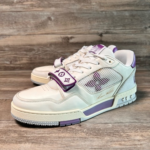 Louis Vuitton路易威登 trainer 白紫 魔術貼  41碼