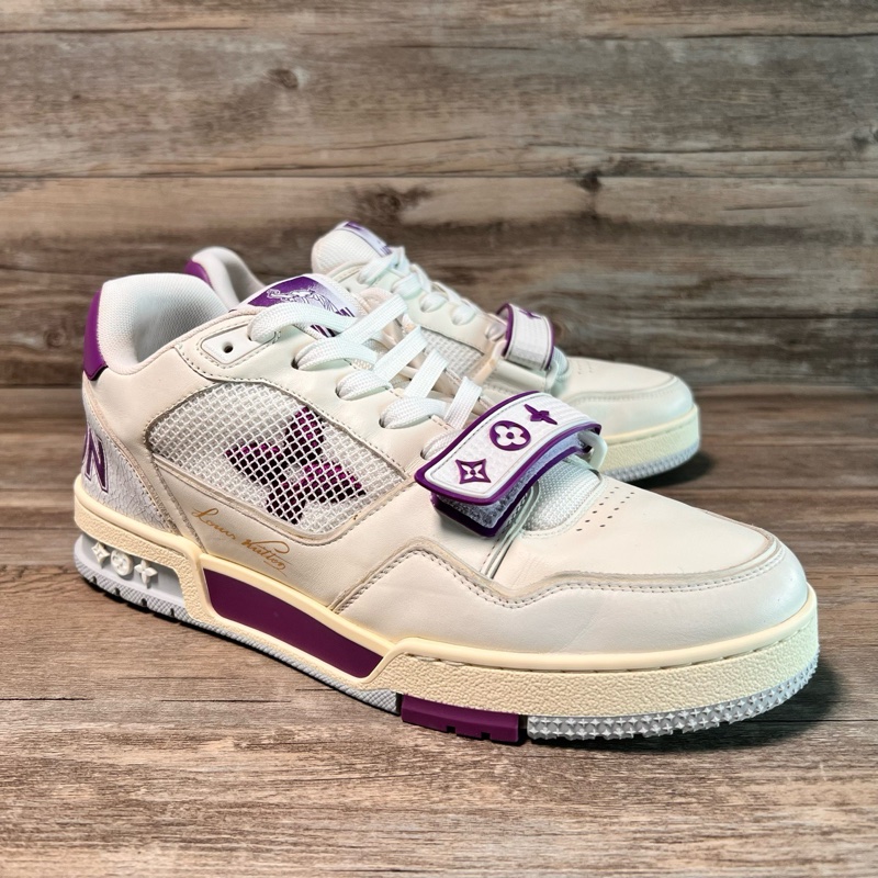 Louis Vuitton路易威登 trainer 白紫 魔術貼  41碼-1
