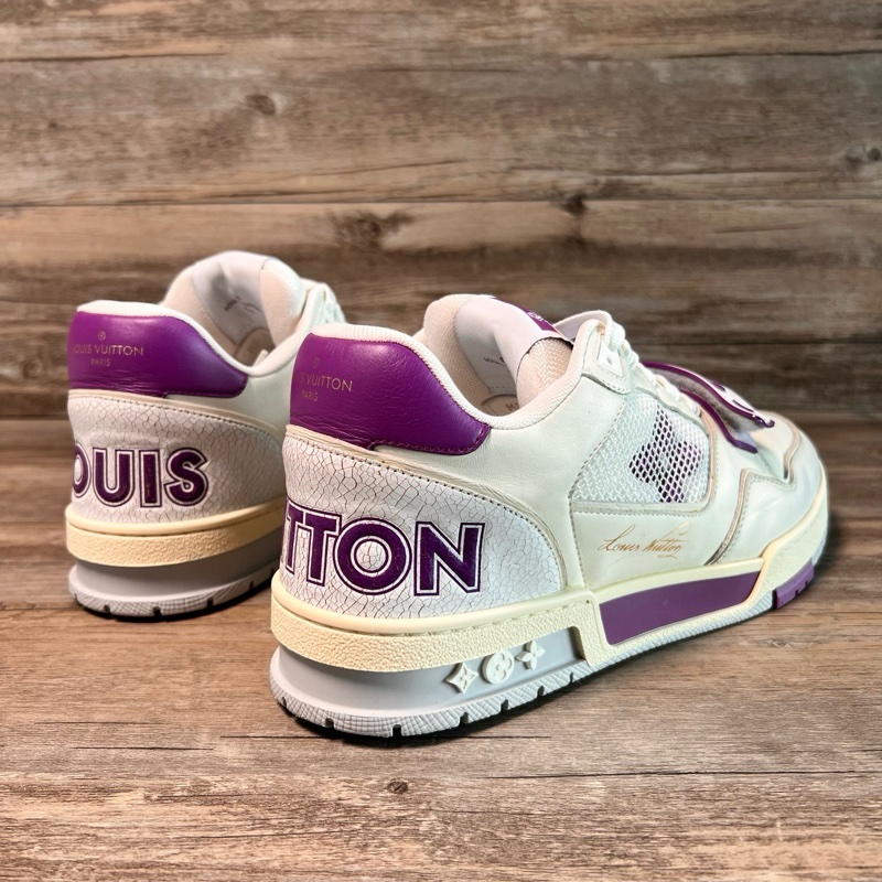 Louis Vuitton路易威登 trainer 白紫 魔術貼  41碼-2