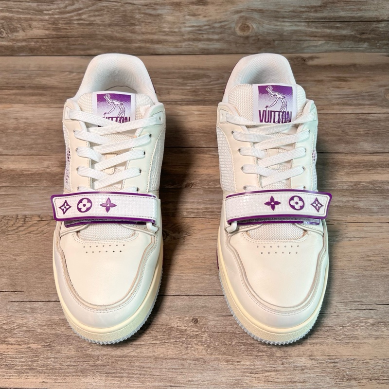 Louis Vuitton路易威登 trainer 白紫 魔術貼  41碼-8
