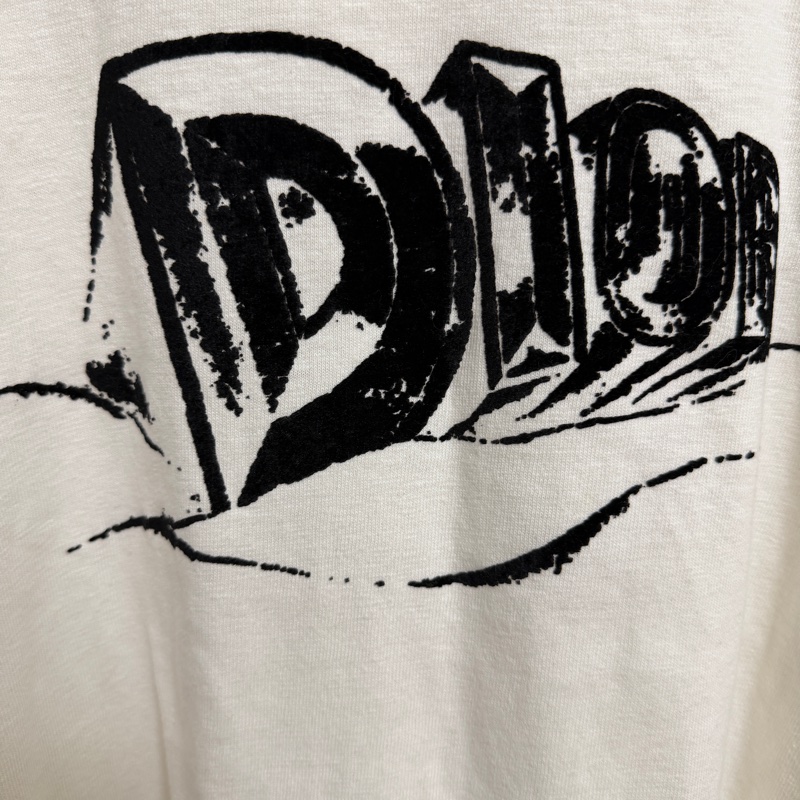 Dior 23SS 黑白植絨T-4