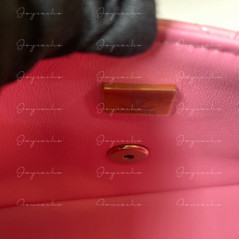 914intheair精品代購『全新閒置』Chanel cf mini handle 草莓牛奶色 提把包 手提包 口蓋-24