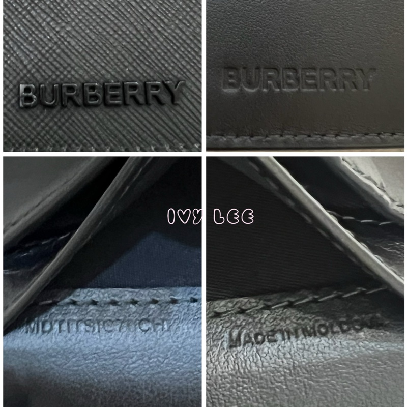 BURBERRY 灰黑經典格紋 對開長夾 正品 二手精品-7