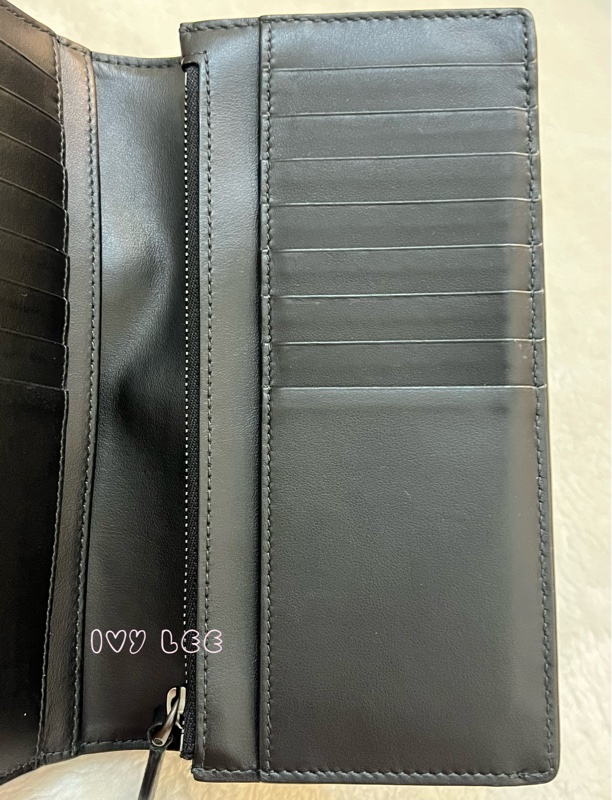 BURBERRY 灰黑經典格紋 對開長夾 正品 二手精品-12