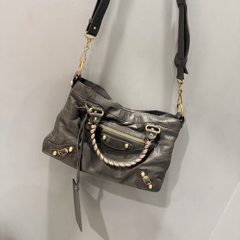 Balenciaga 巴黎世家 city 機車包 深灰-0