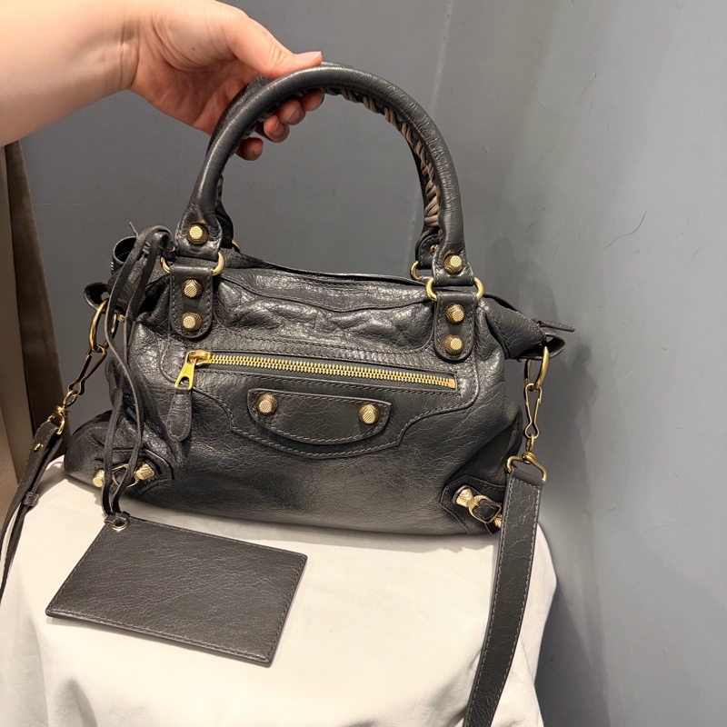 Balenciaga 巴黎世家 city 機車包 深灰-1