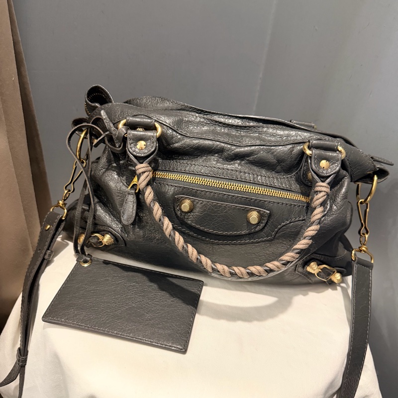 Balenciaga 巴黎世家 city 機車包 深灰-2