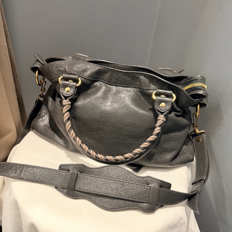Balenciaga 巴黎世家 city 機車包 深灰-3