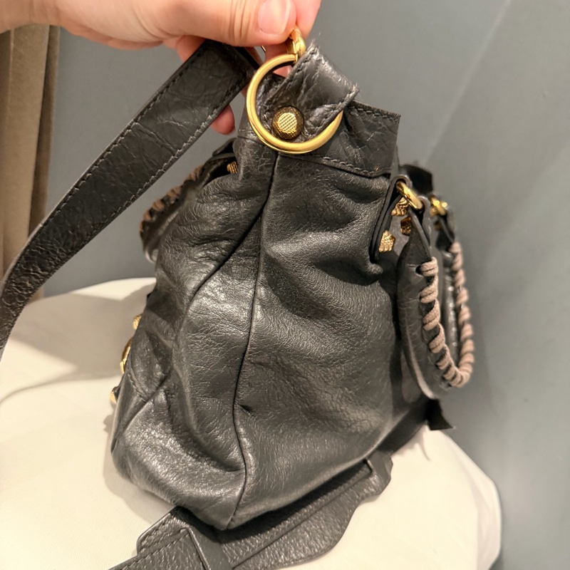 Balenciaga 巴黎世家 city 機車包 深灰-4