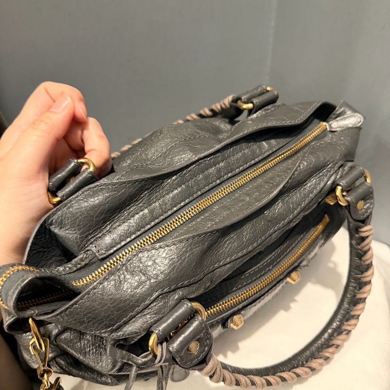Balenciaga 巴黎世家 city 機車包 深灰-9