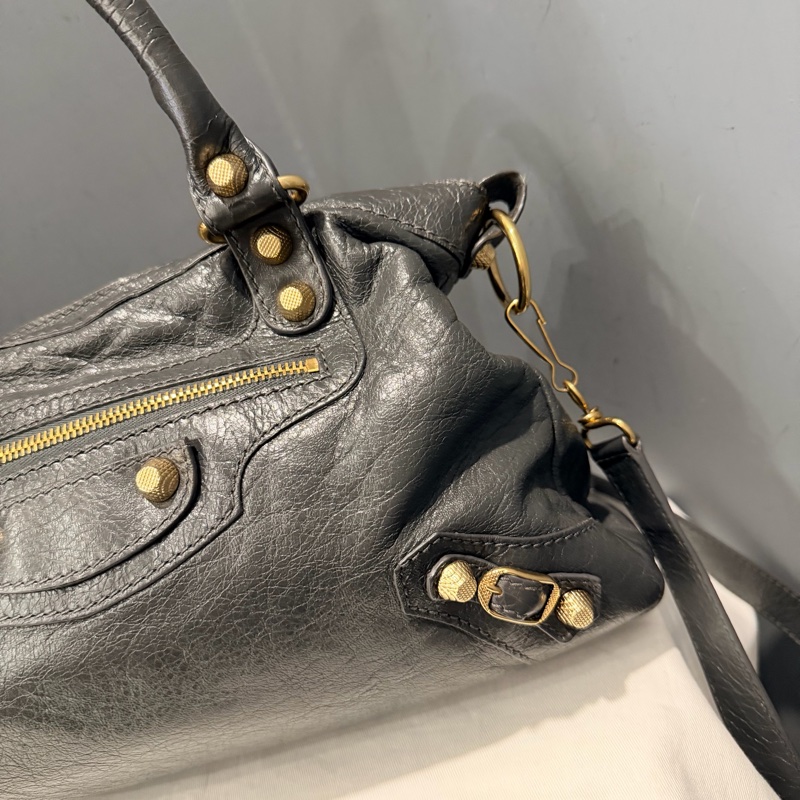 Balenciaga 巴黎世家 city 機車包 深灰-17