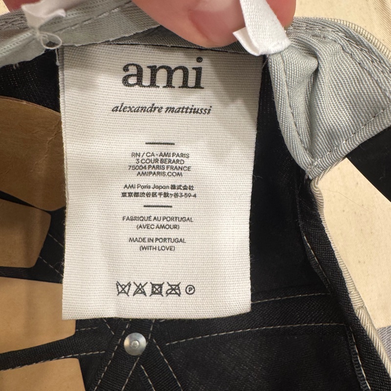 AMI 駝色刺繡愛心棒球帽-7