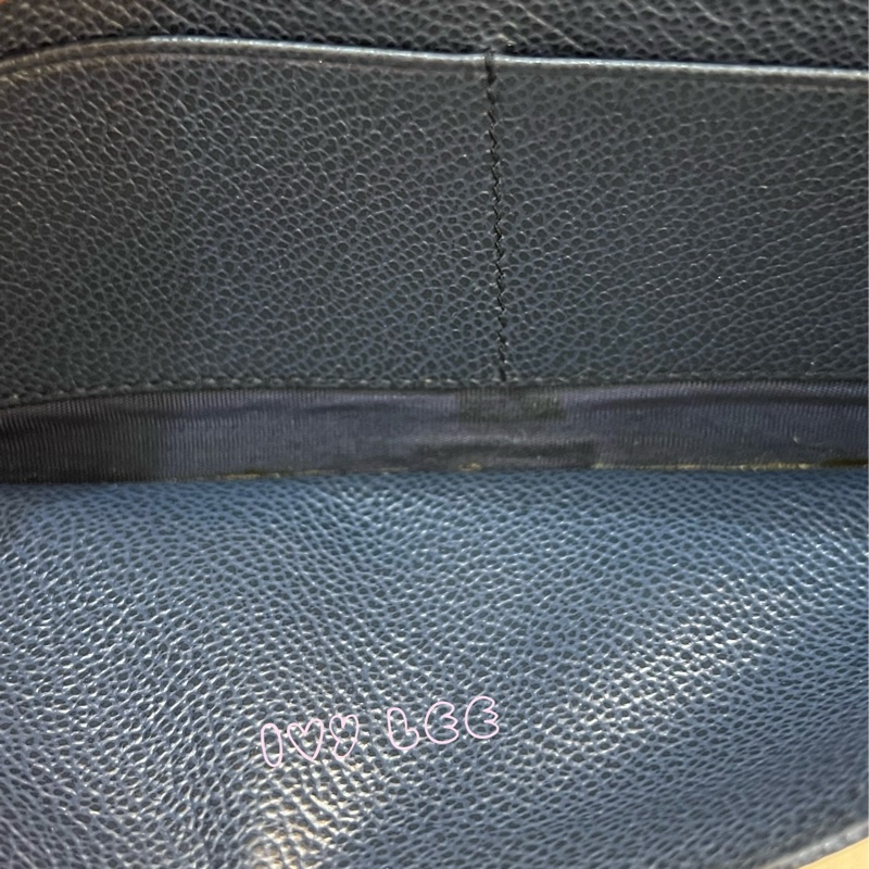 PRADA 2MV015 浮雕LOGO 黑藍 二折長夾 正品 二手精品-6