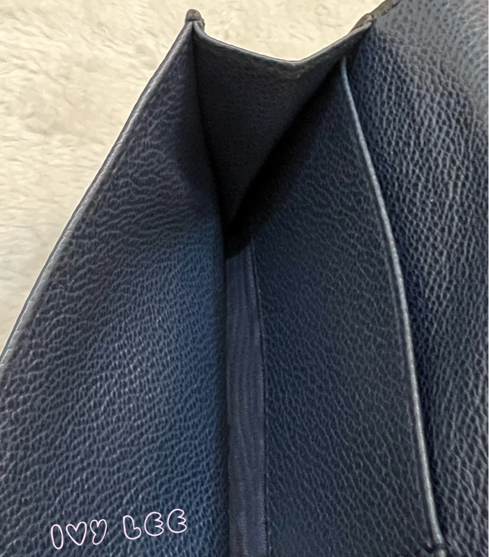PRADA 2MV015 浮雕LOGO 黑藍 二折長夾 正品 二手精品-7
