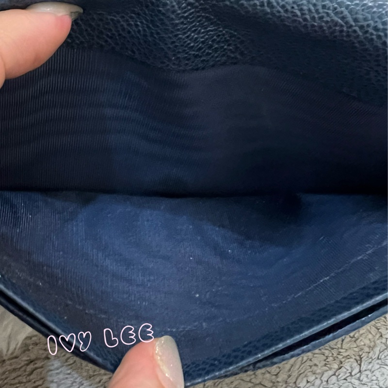 PRADA 2MV015 浮雕LOGO 黑藍 二折長夾 正品 二手精品-10