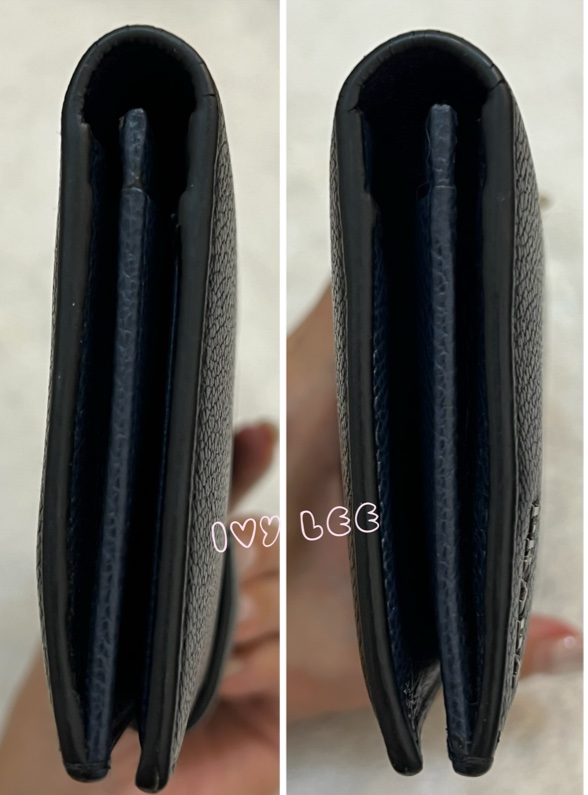 PRADA 2MV015 浮雕LOGO 黑藍 二折長夾 正品 二手精品-13